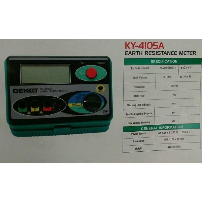 Dekko Ky4105A Digital Earth Tester Dekko Ky-4105A Grounding Ky4105 A