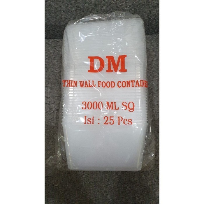 Ter Kotak Makanan/Plastik Makanan/Thinwall Merk Dm 3000Ml/3000 Ml