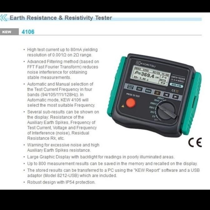 Earth Resistance Tester Grounding Tester Kyoritsu 4106