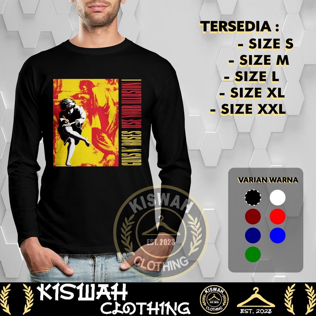Kaos Tshirt Guns N Roses Use Your Illusion I Lengan Panjang Baju Distro