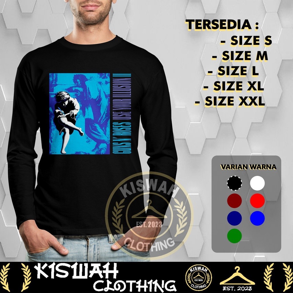 Kaos Tshirt Guns N Roses Use Your Illusion II Lengan Panjang Baju Distro