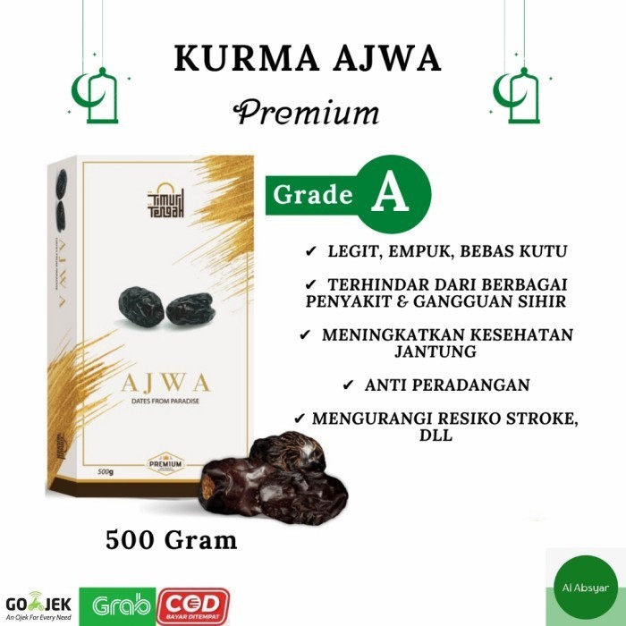 

Kurma - Kurma Ajwa Premium Timur Tengah Kurma Nabi Jumbo High Quality