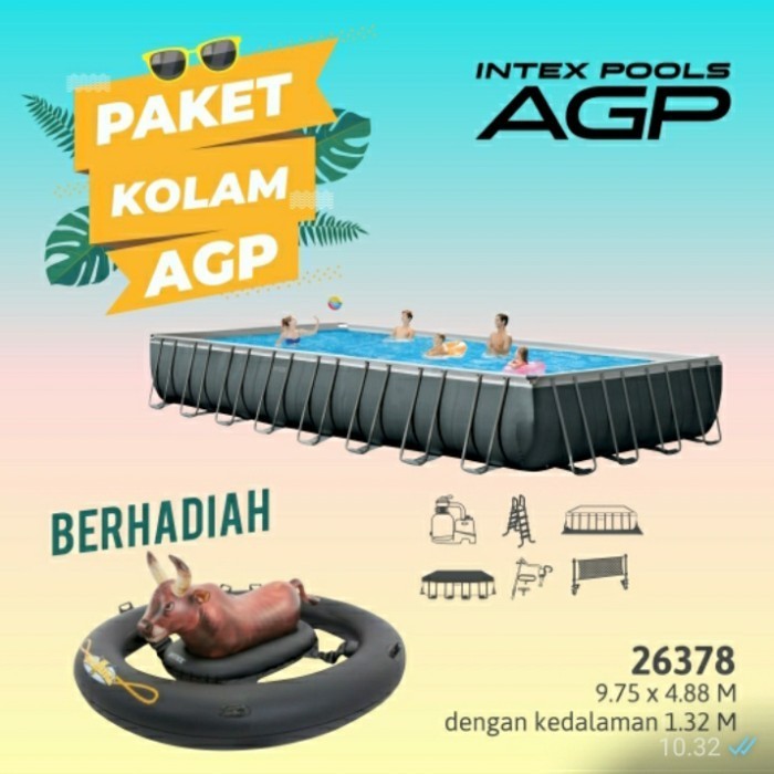 Terlaris Kolam Renang Intex Ultra Frame Xtr Rectangular 26378 Promo Terbaru