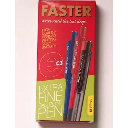 

BOLPEN FASTER CETEK EC3 0.7 MM HITAM PULPEN BALLPOINT EXTRA FINE ANTI MACET PREMIUM ORIGINAL MURAH EC 3