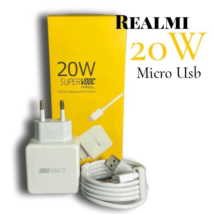Bisa COD - PROMO Charger Carger Casan Realmi 3 Pro Micro Usb Fast Charging Supervooc 20W Original 10