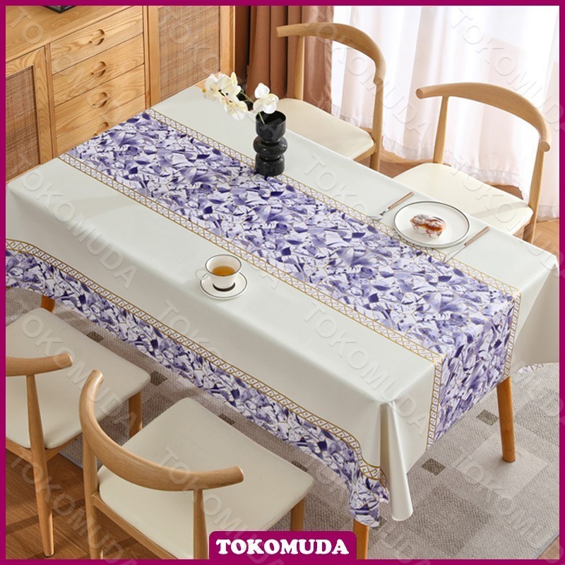 Tokomuda Taplak Meja Makan C Cover Meja Makan Sarung Meja Anti-Air Pvc 4-6 Kursi