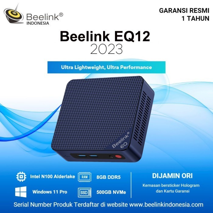Beelink EQ12 N100 Intel Alderlake Gen12 8/500GB NVMe PC Windows 11 Pro