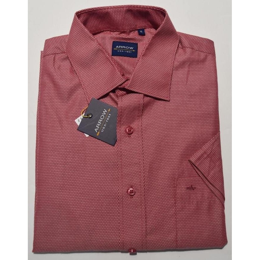 Kemeja Pria Arrow Lengan Pendek Merah BA77 ORIGINAL E88A