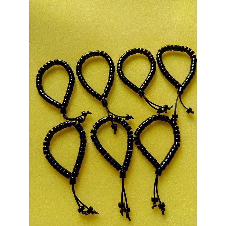 gelang tasbih 33 black jade aceh 100% original