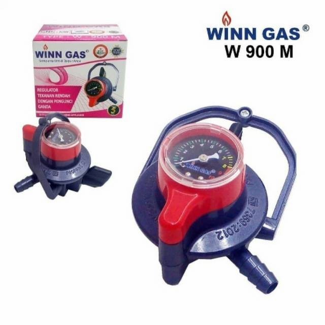 KEPALA GAS / REGULATOR WINN GAS TEKANAN RENDAH W900M DOUBLE LOCK BAGUS