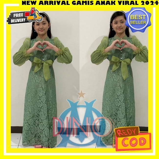 Dress Lebaran 2024 Terbaru Bju Gmis Snak Cewek Murah Gahun Premium Baju Busana Muslim Anak Perempuan
