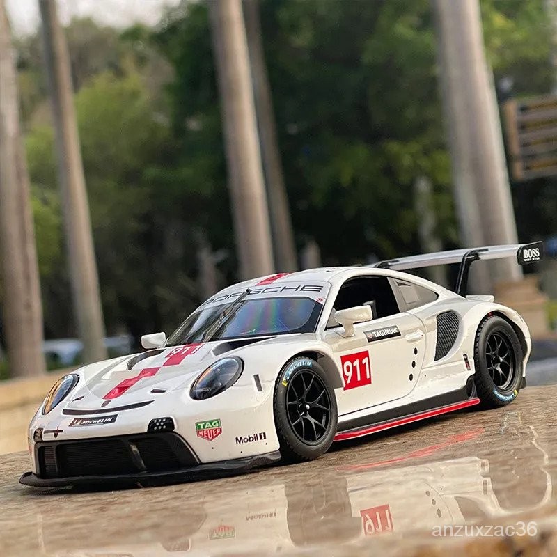 Bburago 1:24 Porsche 911 RSR Supercar Model Mobil Logam Paduan Diecast & Kendaraan Mainan Mobil Kole