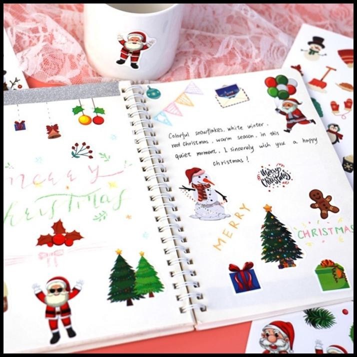 

BEST DEAL 4 PCS STIKER NATAL STICKER MERRY CHRISTMAS KOPER TUMBLER LAPTOP HELM