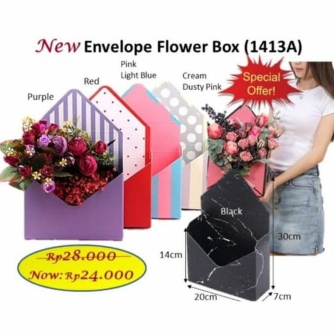 

Best! envelope flower box wadah bunga unik bentuk amplop (1413A) - Purple