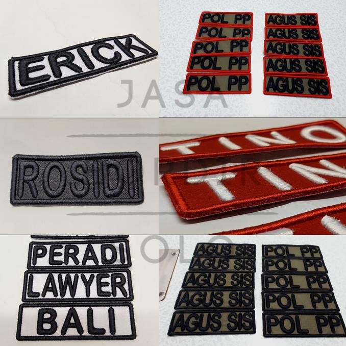 

Terbaru! Nametag Nama Dada Bordir Timbul Satuan Bordir Komputer ..