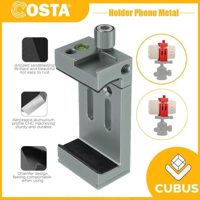 Hot - COSTA PH-10 CNC Metal Phone Holder Tripod With Waterpass - Black