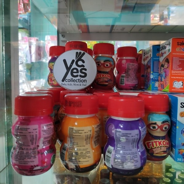 Fitkom tablet hisap 21 pcs multivitamin vitamin 2 plus thn Stroberi Jeruk Anggur Suplemen Makanan