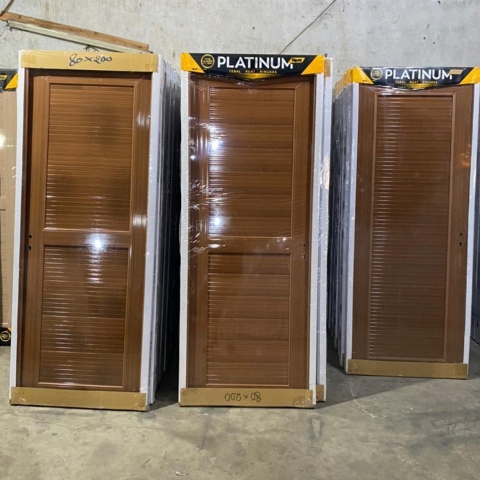 Terlaris Pintu PVC Tebal PLATINUM Special Edition 80x200 COKLAT FULL PANEL