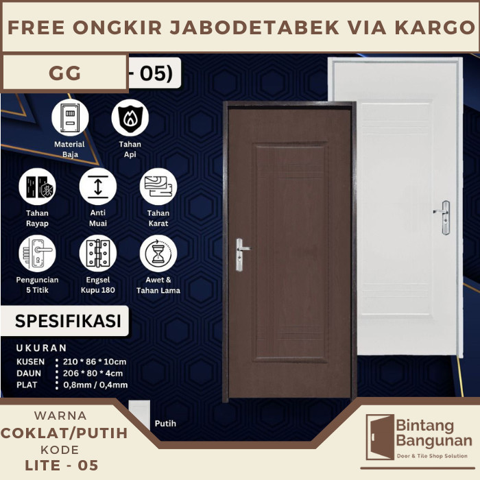 Terlaris Pintu Baja GG Pintu Kamar 86x210 LITE 05 GG Door
