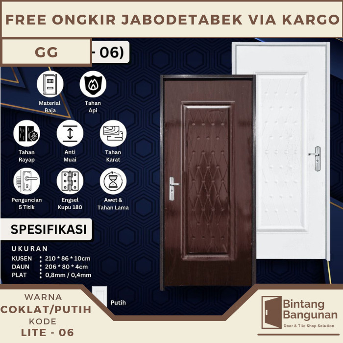 Terlaris Pintu Baja GG Pintu Kamar 86x210 LITE 06 GG Door