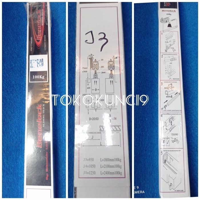 Terlaris Rail Sliding Bennelock Track Sliding Pintu 1,8M Rail Pintu Geser