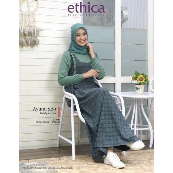 Big Sale Gamis Muslim Wanita Ethica / Ayumi 220 / Dusty Green / Fashion Muslim Pengiriman Cepat