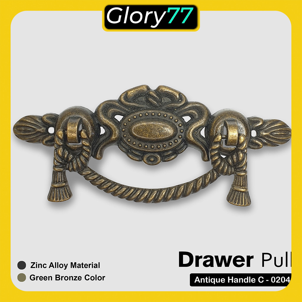 Tarikan Laci Lemari Antik Kuningan Vintage Kuno C-0204 GR580