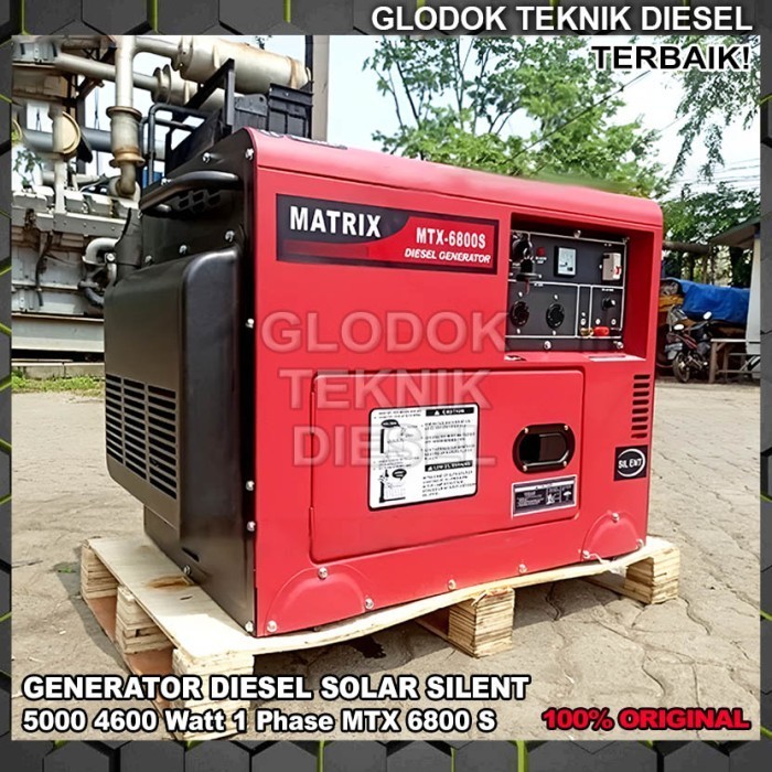 Genset Generator Diesel 5000 4600 Watt Silent Solar MTX 6800 S Matrix