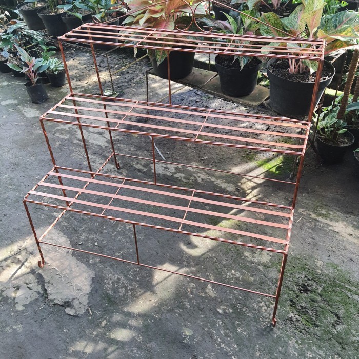 RAK POT BESI 3 SUSUN TANAMAN GOJEK