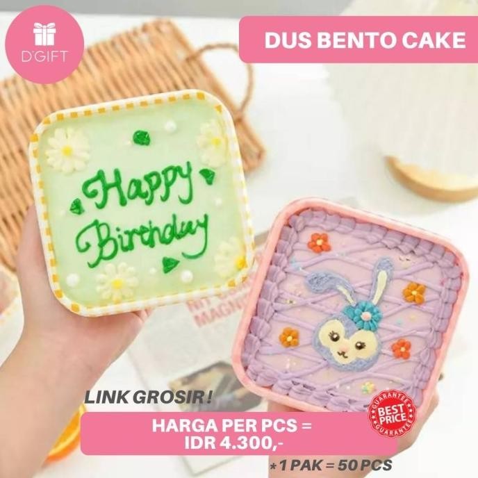 GROSIR-Dus Kue Korean Bento Cake Box Pudding Dessert Box Lunch Box