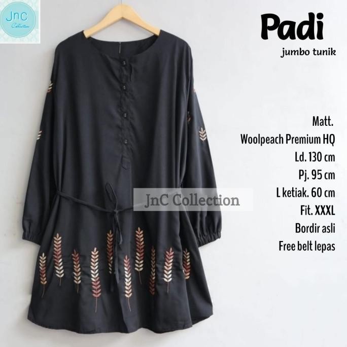 TUNIK JUMBO BORDIR WANITA LD130 PADI TUNIK