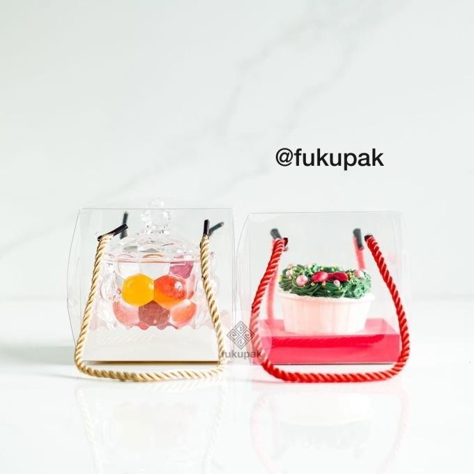 

SIAP KIRIM BOX MIKA KUE 10X10 + TALI, KOTAK SOUVENIR, CAKE,TART,ROTI,BOLU (20PCS)