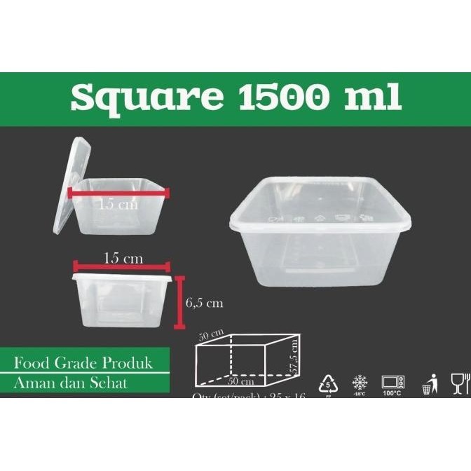 siap kirim kotak makanan plastik 1ml 300pcs (tempat makanan/thinwall)