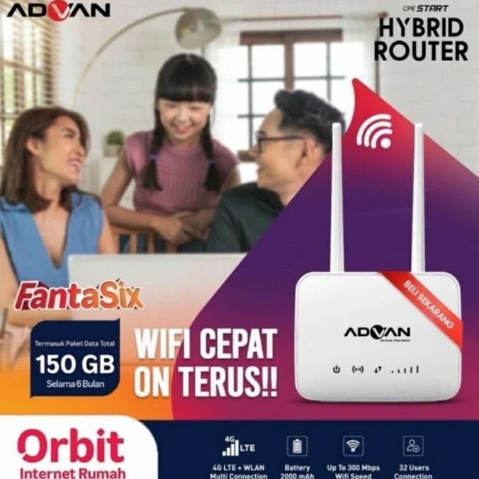BARANG TERLARIS MODEM TELKOMSEL ORBIT START ADVAN CPE START ROUTER 4G + BATTERAY