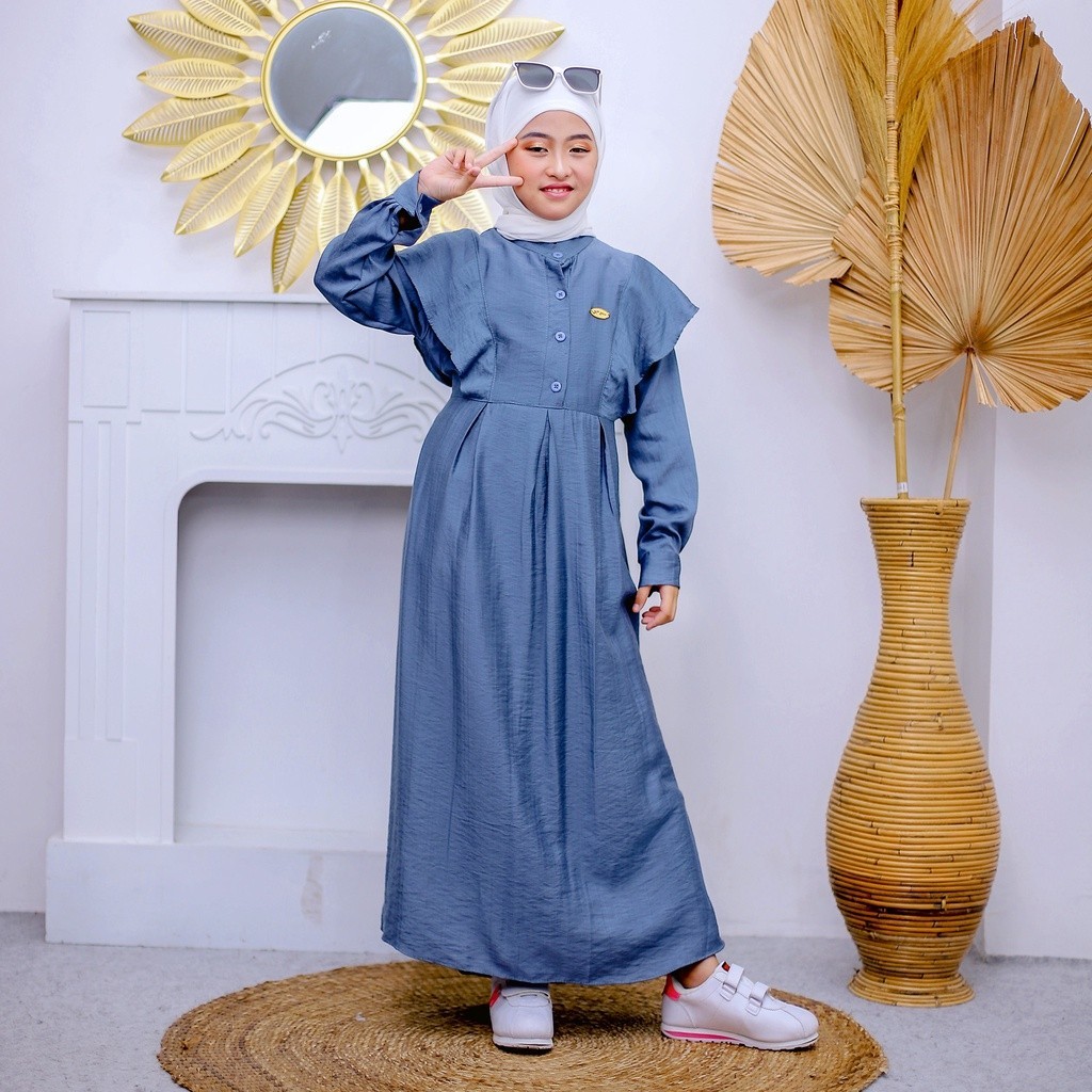 Gamis Anak Perempuan Terbaru 224 Umur 12 Tahun 5 1 8 13 2 1 Gamis Tanggung Remaja Lebaran Abaya Idul