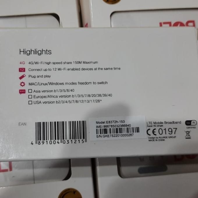 BARANG TERLARIS Modem wifi bolt ( wingle ) e8372 bukan huawei e8372