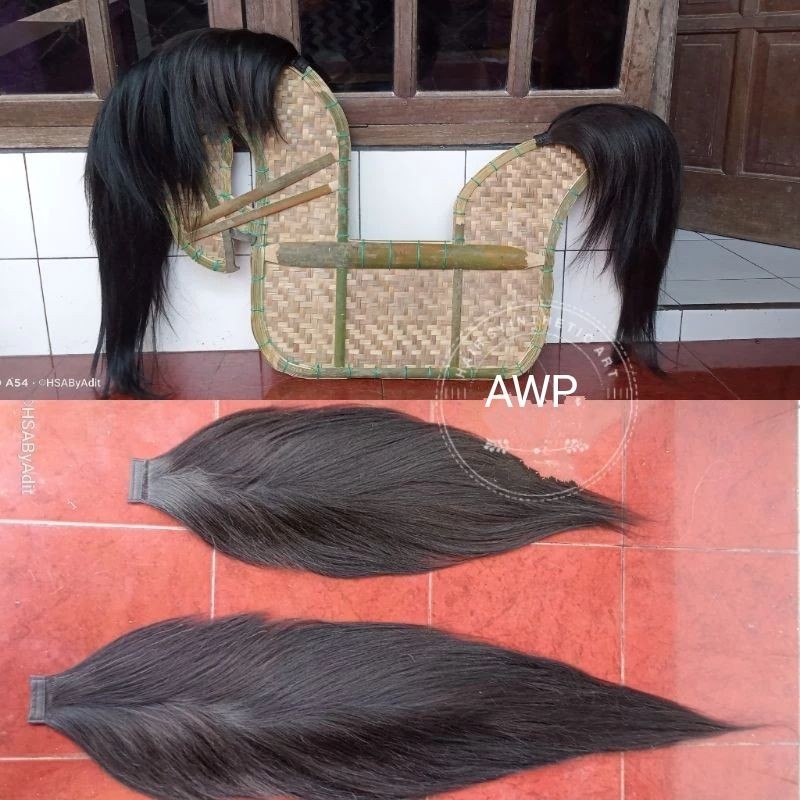 rambut jaran kepang  sepasang hitam