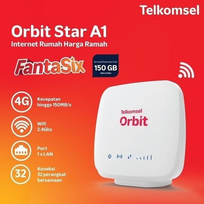 BARANG TERLARIS Telkomsel Orbit Star A1 Modem Router Modem Wifi 4G Free Perdana Orbit