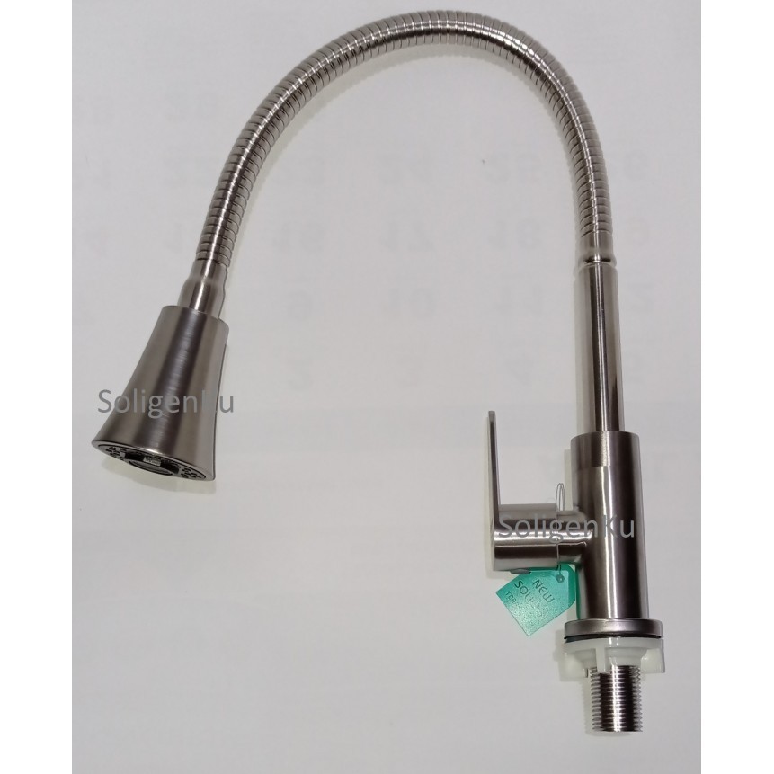 Kran Angsa Fleksibel Soligen Stainless Keran Bak Cuci Piring Sus 505