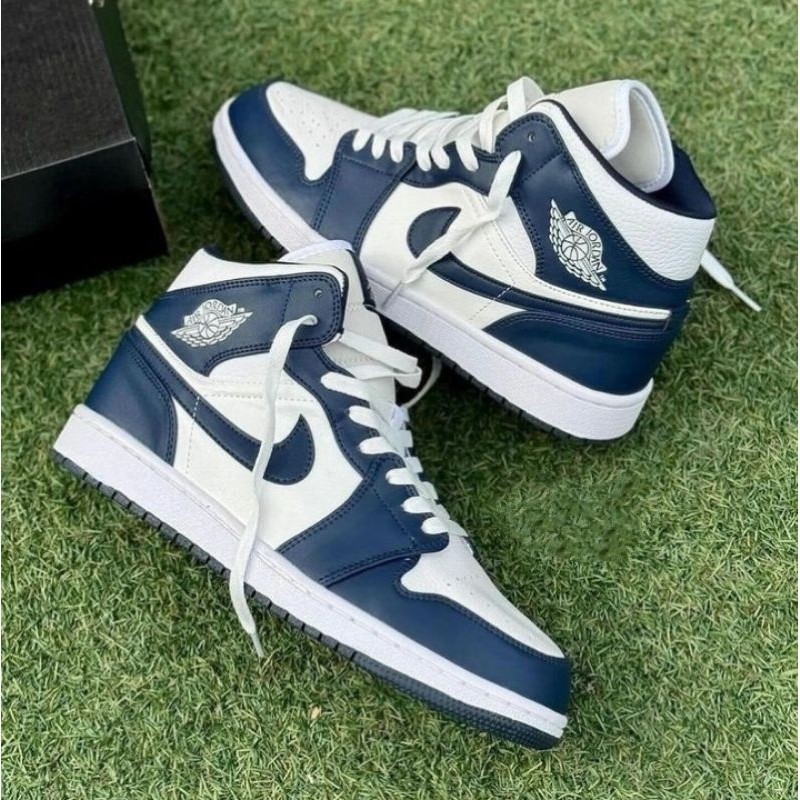 SEPATU JORDAN 1 RETROO BIRU OG BLACK AND WHITE SEPATU IMPORT