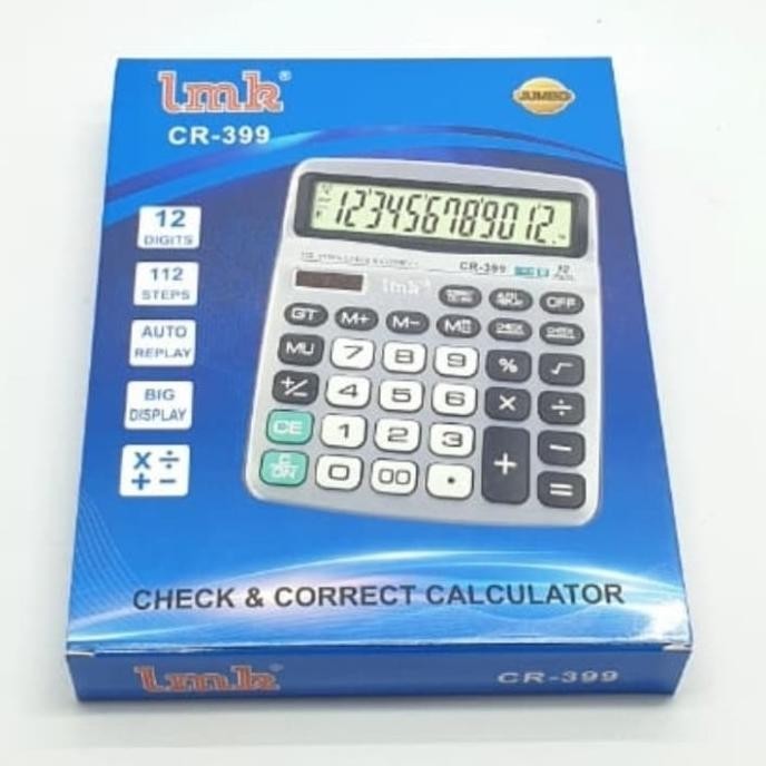 

New - LMK CR-399 Kalkulator 12Digits Auto Replay Check & Correct Big Display ..