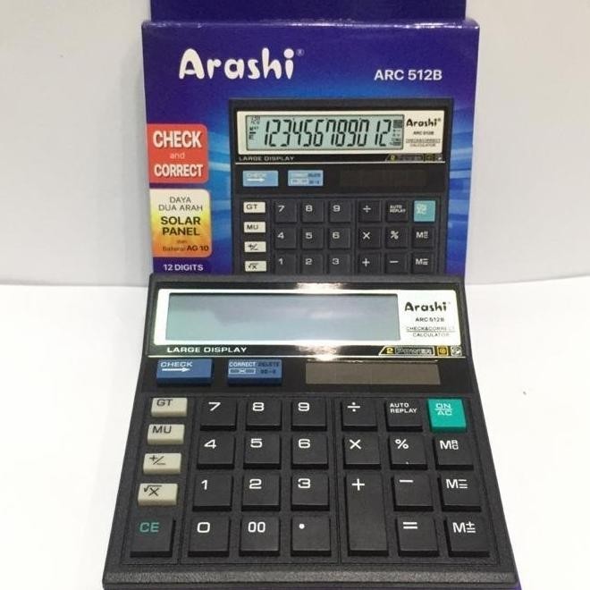 

Special Arashi Calculator ARC 512B Kalkulator 12 Digit Soalar Panel ~