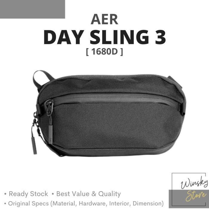 Aer Day Sling 3 Black Cordura 1680D Sling Edc Bag Tas