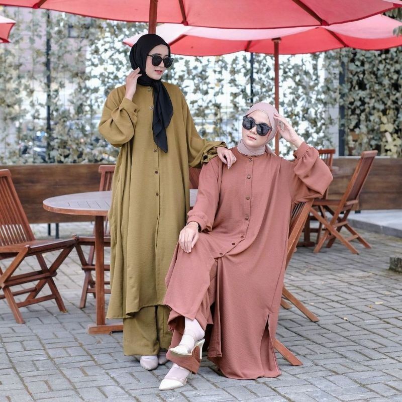 [ONLINE EXCLUSIVE] Vente Daily Divya One Set Wanita Jumbo Crinkle Airflow Premium Motif Polos LD 120