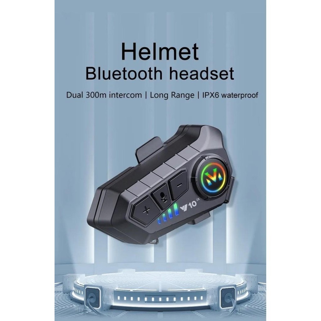 Y10 Bluetooth Headset Helm Motor Headphone Alt Intercom Bt12 Qtb35