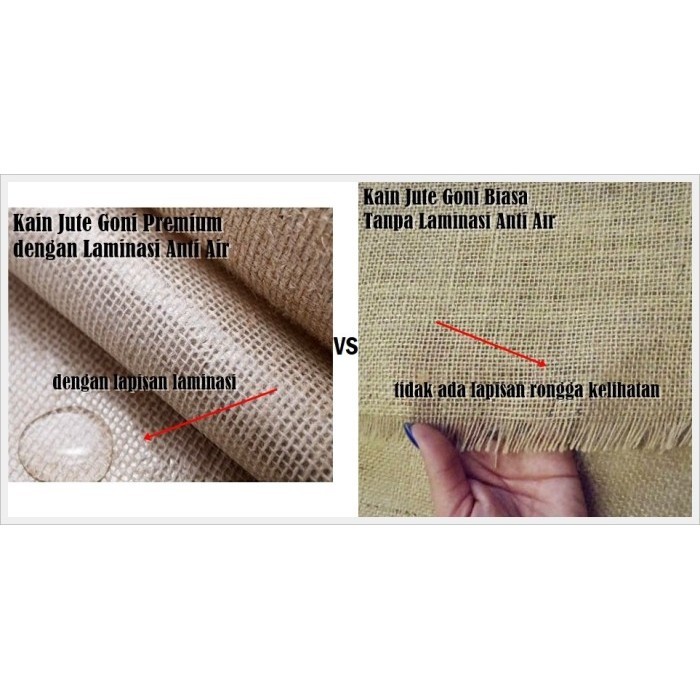 Naenggo Kain Goni Jute Premium Laminasi Tebal Roll Meteran / Bahan Tas Goni