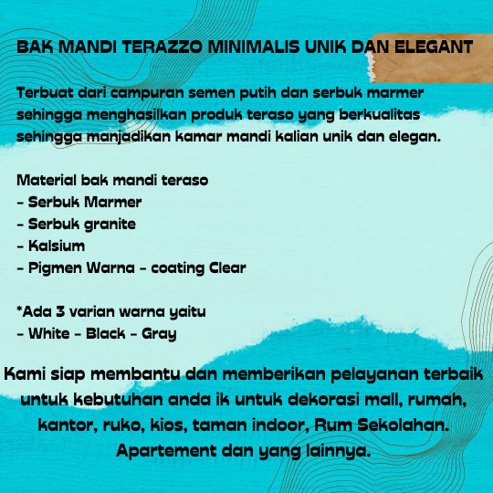 Juragan Terazzo Group Bak Mandi Keramik Teraso Minimalis Gentong Air