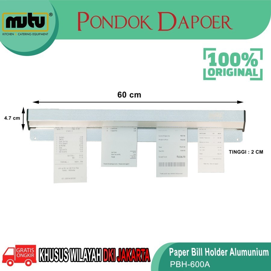 

Alumunium Paper Bill panjang 60CM PBH-600A Mutu