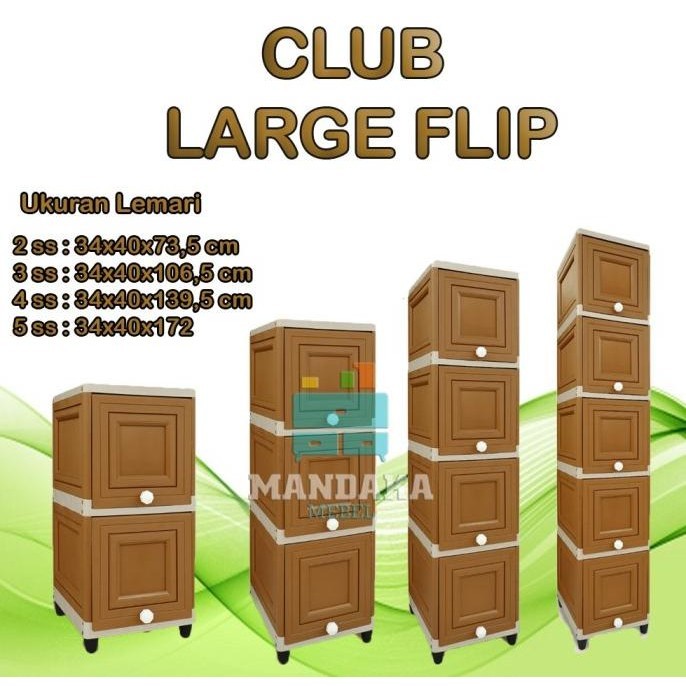 LEMARI PLASTIK CLUB LARGE FLIP 5 SUSUN