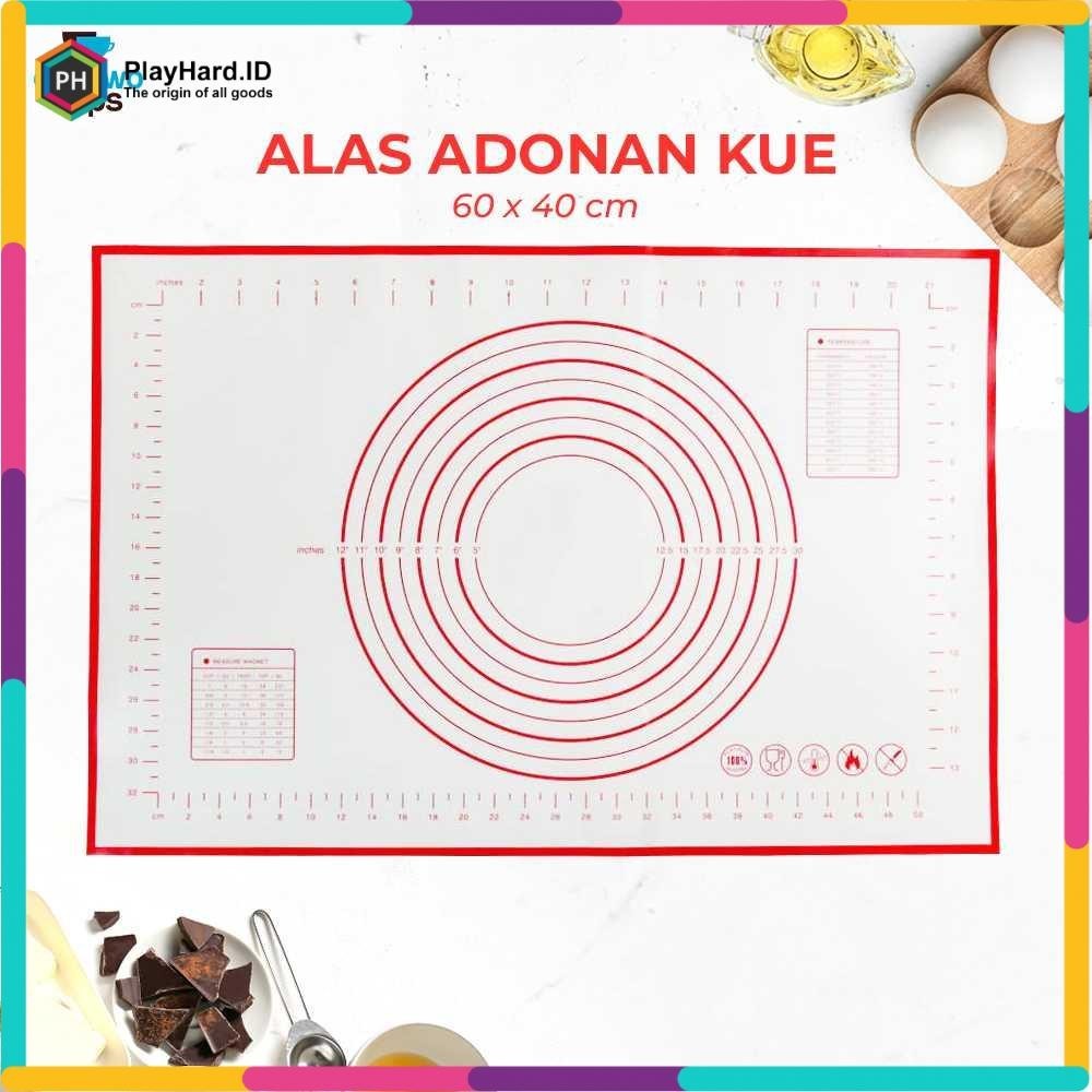 Alas Adonan Kue Pizza Martabak Silicone Mat 60x40cm - Merah